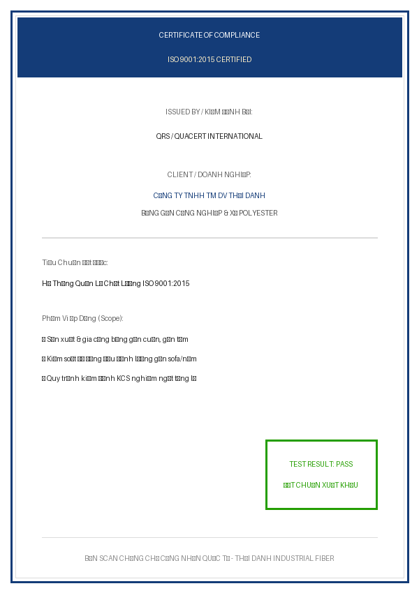 Chứng nhận Hệ Thống Quản Lý Chất Lượng ISO 9001:2015