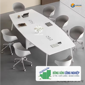 Bàn họp chân IMA 2m4 full trắng BH7224B-T