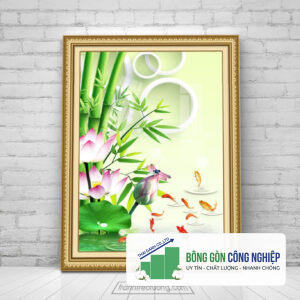 Mẫu tranh cửu ngư quần hội khổ đứng đẹp