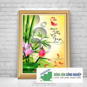 Mẫu tranh cửu ngư quần hội khổ đứng đẹp